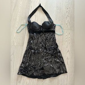 Marciano Black Sequin Mini Dress